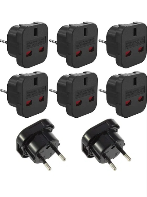 Adapter wtyczki UK na europejski 8 szt. Adapter wtyczki UK na europejski 8 szt.