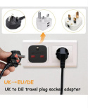 Adapter wtyczki UK na europejski 8 szt.
