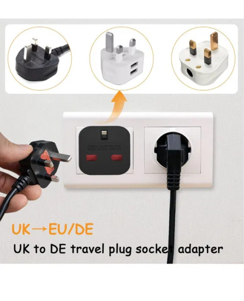 Adapter wtyczki UK na europejski 8 szt. Adapter wtyczki UK na europejski 8 szt.