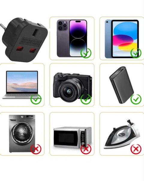 Adapter wtyczki UK na europejski 8 szt. Adapter wtyczki UK na europejski 8 szt.