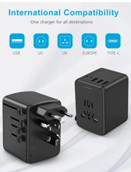 Ładowarka z adapterem EU, UK, US i AUS 35 W AMONER