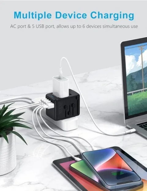 Ładowarka z adapterem EU, UK, US i AUS 35 W AMONER Ładowarka z adapterem EU, UK, US i AUS 35 W AMONER