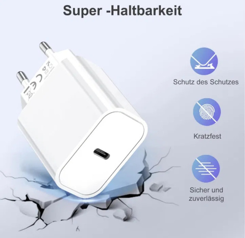 Amoner iPhone 20 W USB C ładowarka z kablem ładującym 1 m Amoner iPhone 20 W USB C ładowarka z kablem ładującym 1 m