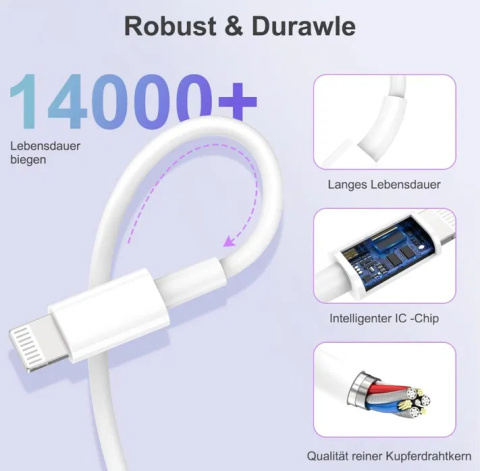 Amoner iPhone 20 W USB C ładowarka z kablem ładującym 1 m Amoner iPhone 20 W USB C ładowarka z kablem ładującym 1 m