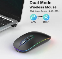 Cimetech Bluetooth Mouse Wireless Bluetooth 5.1 + USB 2,4 GHz LED