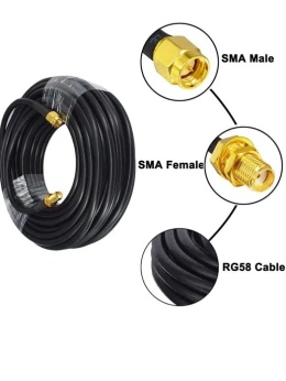 GTIWUNG RG58 SMA do SMA Kabel 15 m WiFi Antena