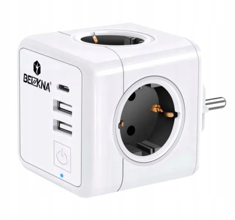 Gniazdko zasilania BEIZKNA z 4 gniazdkami i USB