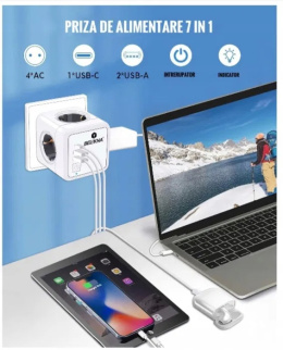 Gniazdko zasilania BEIZKNA z 4 gniazdkami i USB