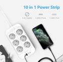 JSVER Listwa Zasilająca 6 Gniazd z 4 Portami USB