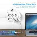 JSVER Listwa Zasilająca 6 Gniazd z 4 Portami USB