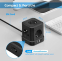 JSVER Listwa Zasilająca USB C Cube z 5 Gniazdami