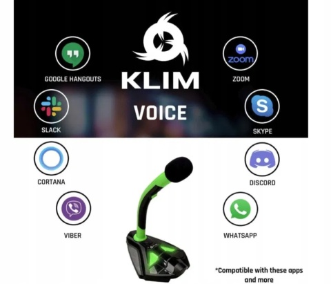 Mikrofon KLIM voice USB zielony Mikrofon KLIM voice USB zielony
