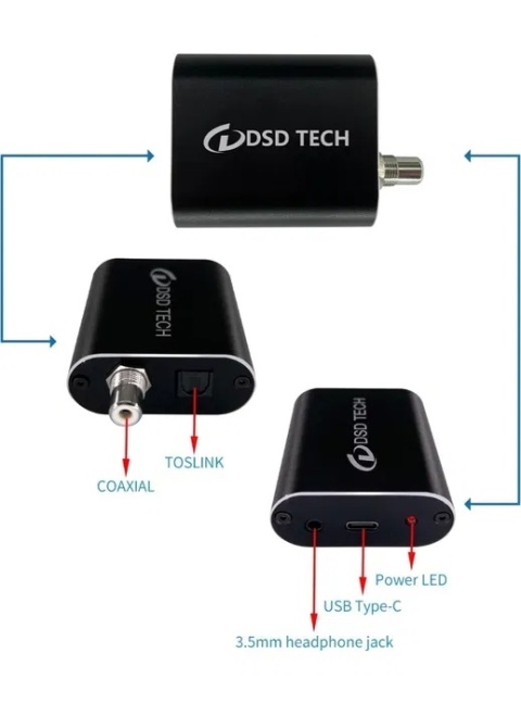 DSD TECH SH-AU01B USB na optyczny adapter audio DSD TECH SH-AU01B USB na optyczny adapter audio