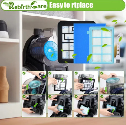 Rebirthcare 3 sztuki filtrów do odkurzacza Philips