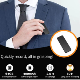 Vivaniir Dyktafon z aktywacją głosową 64 GB
