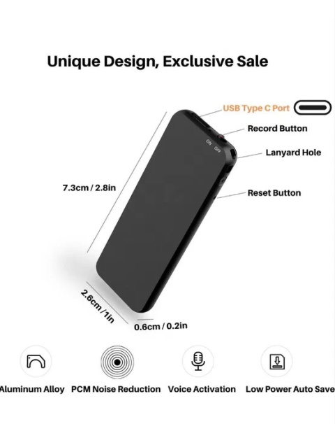 Vivaniir Dyktafon z aktywacją głosową 64 GB Vivaniir Dyktafon z aktywacją głosową 64 GB