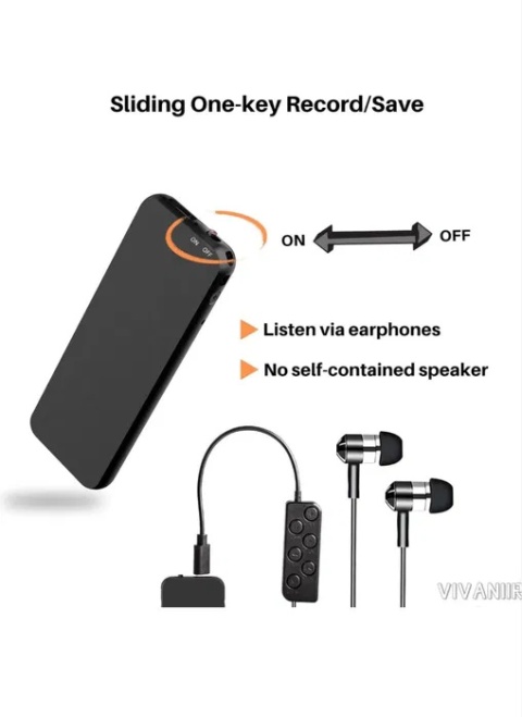 Vivaniir Dyktafon z aktywacją głosową 64 GB Vivaniir Dyktafon z aktywacją głosową 64 GB
