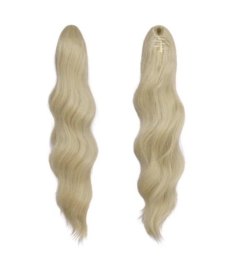 FESHFEN Przedłużenie włosów z klamrą, warkocz 50 cm popielaty blond FESHFEN Przedłużenie włosów z klamrą, warkocz 50 cm popielaty blond