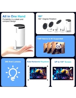 MAGCUBIC Przenośny projektor 4k Smart WiFi Bluetooth