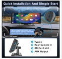 PODOFO Bezprzewodowy CarPlay z ekranem dotykowym i kamerą samochodową