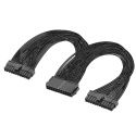 GELRHONR Podwójny zasilacz sieciowy 24-pinowy kabel adaptera ATX