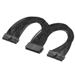 GELRHONR Podwójny zasilacz sieciowy 24-pinowy kabel adaptera ATX