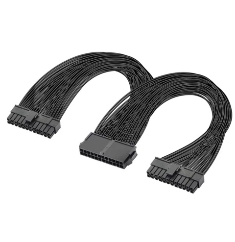 GELRHONR Podwójny zasilacz sieciowy 24-pinowy kabel adaptera ATX