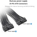 GELRHONR Podwójny zasilacz sieciowy 24-pinowy kabel adaptera ATX