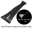 GELRHONR Podwójny zasilacz sieciowy 24-pinowy kabel adaptera ATX