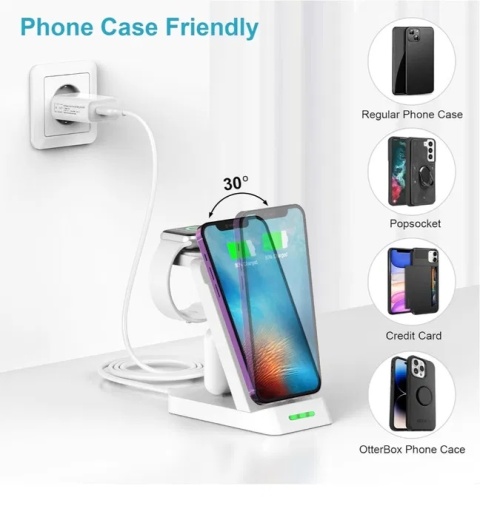 Stacja ładująca 3 w 1 do Apple Watch i iPhone Ainpow Stacja ładująca 3 w 1 do Apple Watch i iPhone Ainpow