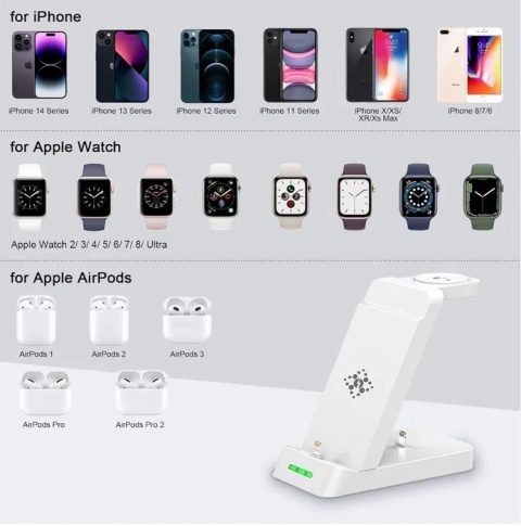 Stacja ładująca 3 w 1 do Apple Watch i iPhone Ainpow Stacja ładująca 3 w 1 do Apple Watch i iPhone Ainpow