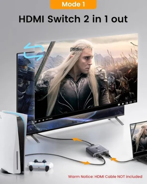 Switch HDMI 2.1 Przełącznik 1x2 Switch HDMI 2.1 Przełącznik 1x2