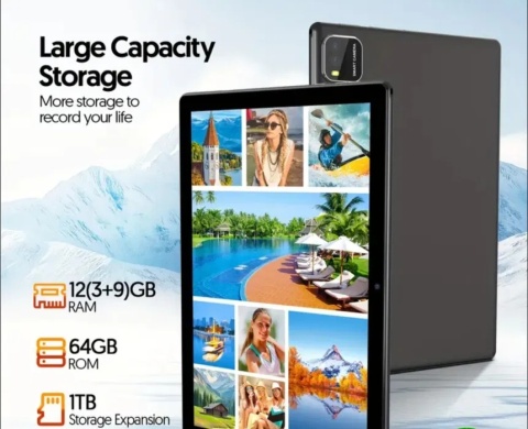 Tablet 10,1-calowy z Androidem 15, etui w zestawie, ekran HD BAKEN Tablet 10,1-calowy z Androidem 15, etui w zestawie, ekran HD BAKEN